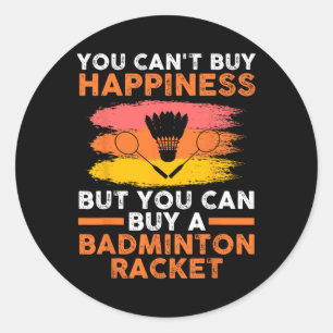 Shuttle Badminton Player Classic Round Sticker