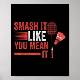 Shuttle Badminton Player Poster