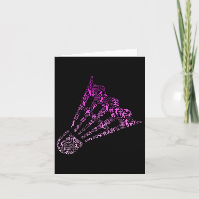 Shuttle Badminton Player Shirt Womens Badminton  Card (Front)