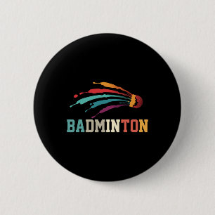 Shuttle Badminton Player Sports Racket Coach Team 6 Cm Round Badge