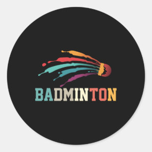 Shuttle Badminton Player Sports Racket Coach Team  Classic Round Sticker