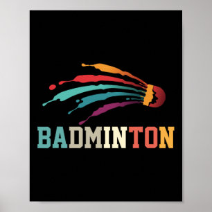Shuttle Badminton Player Sports Racket Coach Team  Poster