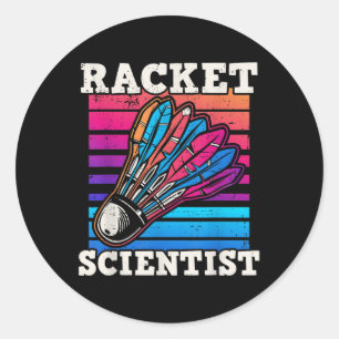 Shuttle Badminton Scientist Classic Round Sticker