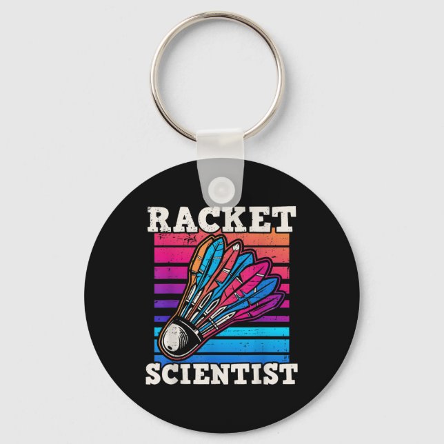 Shuttle Badminton Scientist  Key Ring (Front)