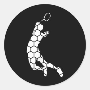 Shuttle Badminton Squash Badminton Player  Classic Round Sticker