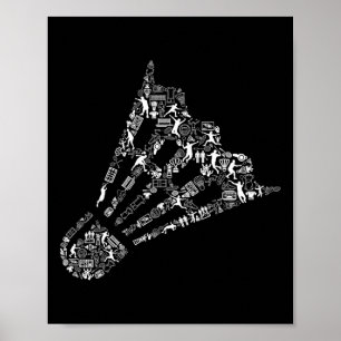 Shuttle Collage Badminton Player Shirt Badminton  Poster