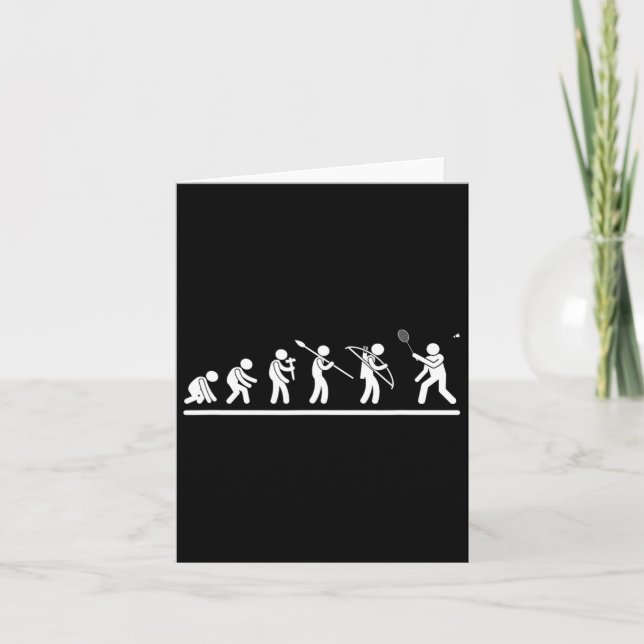 Shuttle Evolution Men Women Funny Badminton  Card (Front)