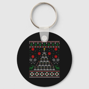 Shuttle Graphic Badminton Player Gift Ugly Christm Key Ring