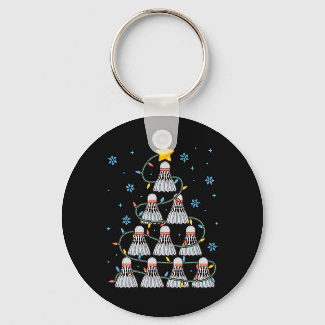 Shuttle Graphic Badminton Player Shirt Gift Christ Key Ring (Front)