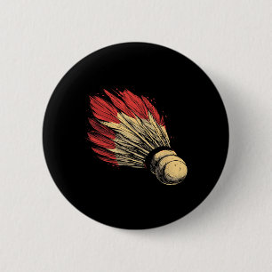 Shuttle Graphic Badmintonist 6 Cm Round Badge