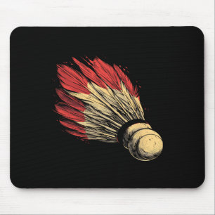 Shuttle Graphic Badmintonist Mouse Pad