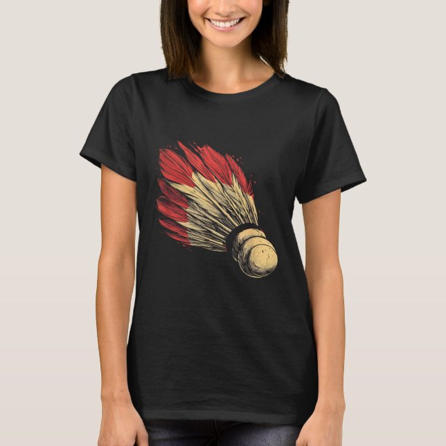 Shuttle Graphic Badmintonist  T-Shirt (Front)