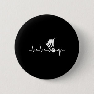 Shuttle Heartbeat - Badminton Player Sports Lover 6 Cm Round Badge