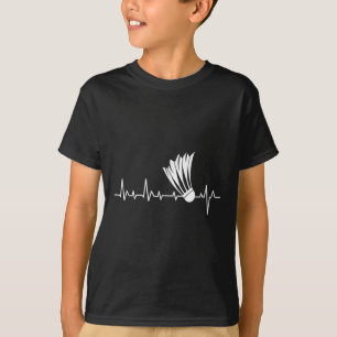 Shuttle Heartbeat - Badminton Player Sports Lover  T-Shirt