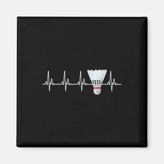 Shuttle Heartbeat Funny Badminton Player  Magnet (Front)