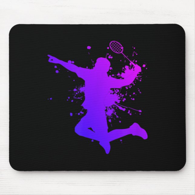 Shuttle Mens Squash Badminton Player Badminton  Mouse Pad (Front)