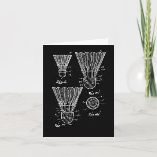 Shuttle Patent Drawing Badminton  Card