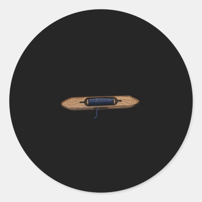 Shuttle Pilot Hand Weaving Knitting Crocheting Wea Classic Round Sticker (Front)