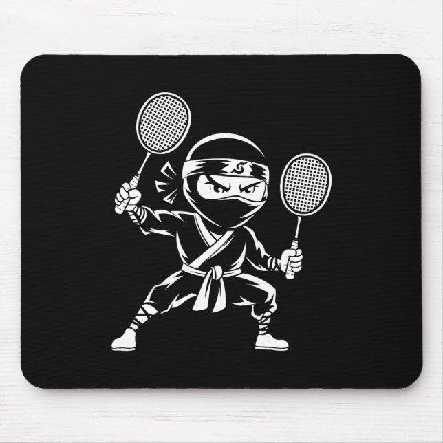 Shuttle Racquet Racket - Team Player Dminton Ninja Mouse Pad (Front)