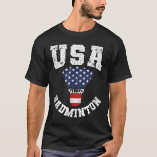 Shuttle Red White Blue 4th July Patriotic Usa Badm T-Shirt