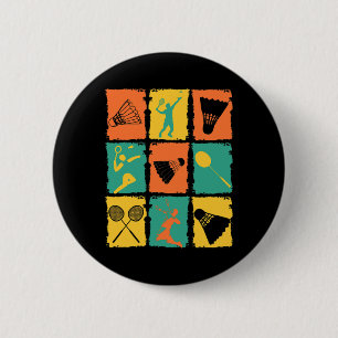 Shuttle Retro Vintage Dminton Player Dminton 6 Cm Round Badge