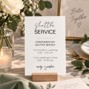 Shuttle Service Minimalist Modern Wedding Party Enclosure Card