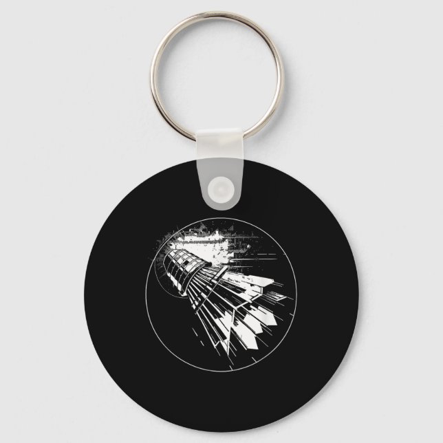 Shuttle Sketch Featherball  Key Ring (Front)