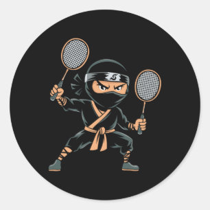 Shuttle Team Racket - Court Racquet Dminton Ninja  Classic Round Sticker