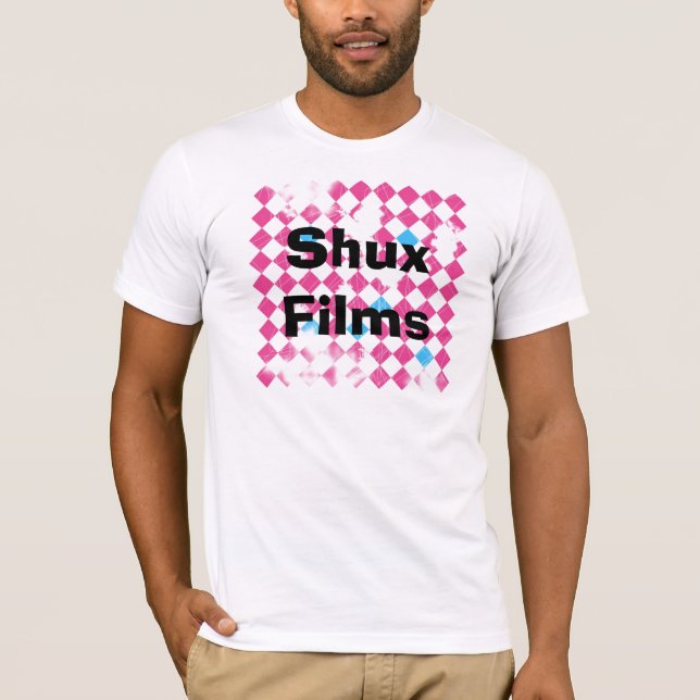ShuxFilmsBackgroundFINAL, Shux Films T-Shirt (Front)