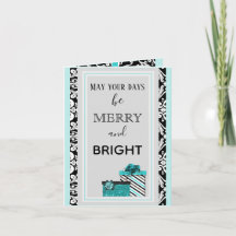 Shwanky Teal Holiday Gift Greeting Card