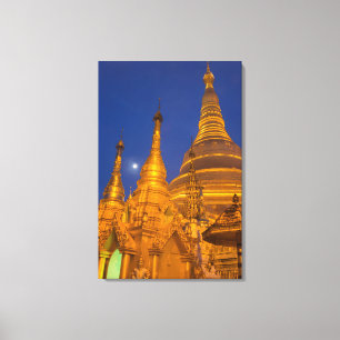 Shwedagon Pagoda at night, Myanmar Canvas Print