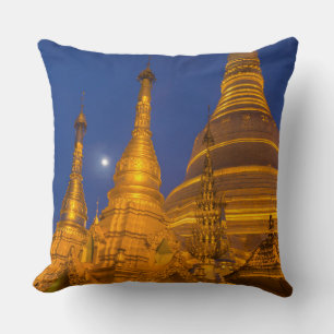 Shwedagon Pagoda at night, Myanmar Cushion