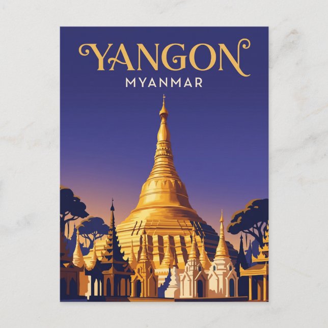 Shwedagon Pagoda Myanmar Postcard (Front)