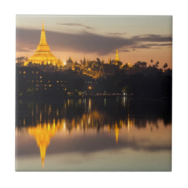 Shwedagon Pagoda, Myanmar, Yangon Tile (Front)
