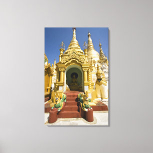 Shwedagon Pagoda (Paya), large temple site that 4 Canvas Print