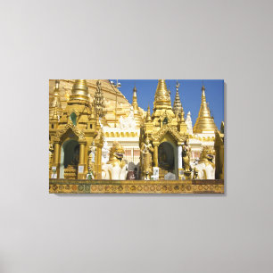 Shwedagon Pagoda (Paya), large temple site that Canvas Print