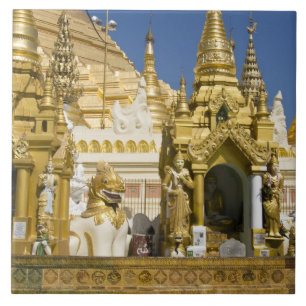 Shwedagon Pagoda (Paya), large temple site that Tile
