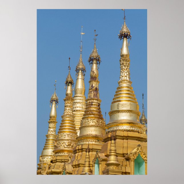 Shwedagon Pagoda Spires Poster (Front)