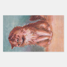 Shy Brown Long Haired Cat Image by Louis Wain