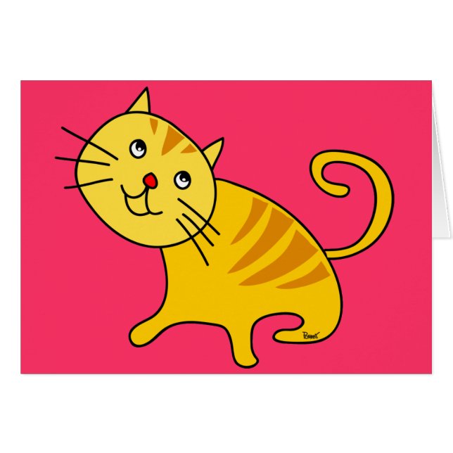 Shy Cat Blank Card (Front Horizontal)