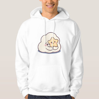 Shy Cloud Hugging a Star – Dreamy Cute Sky Charact Hoodie