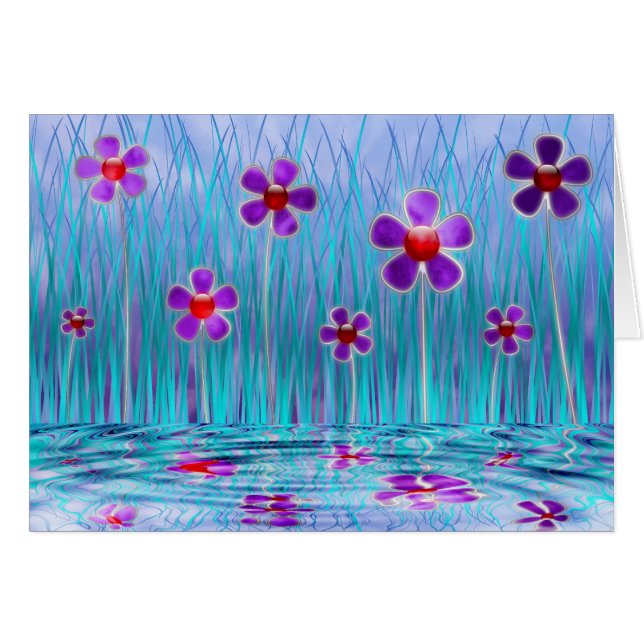 Shy Daisies Card (Front Horizontal)