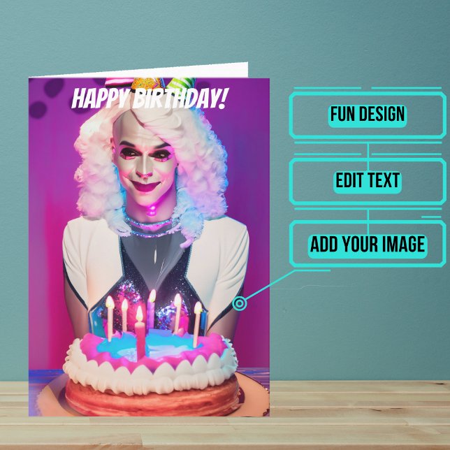 Shy Drag Queen Funny Birthday Card (Make sure their LGBTQ+ birthday is as gay as they are.)