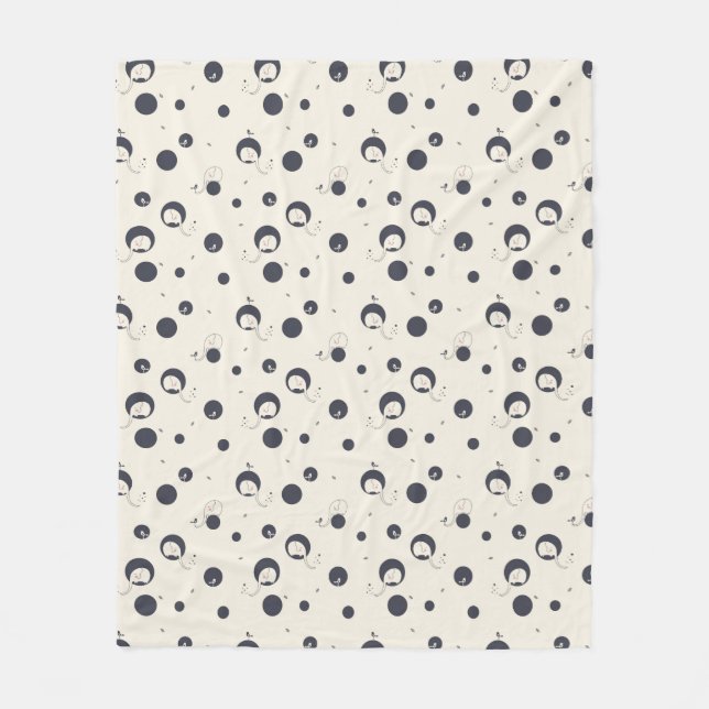 Shy Elephant Pattern Fleece Blanket (Front)