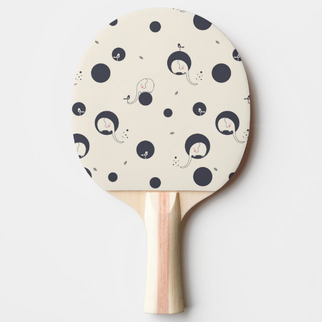 Shy Elephant Pattern Ping Pong Paddle (Front)