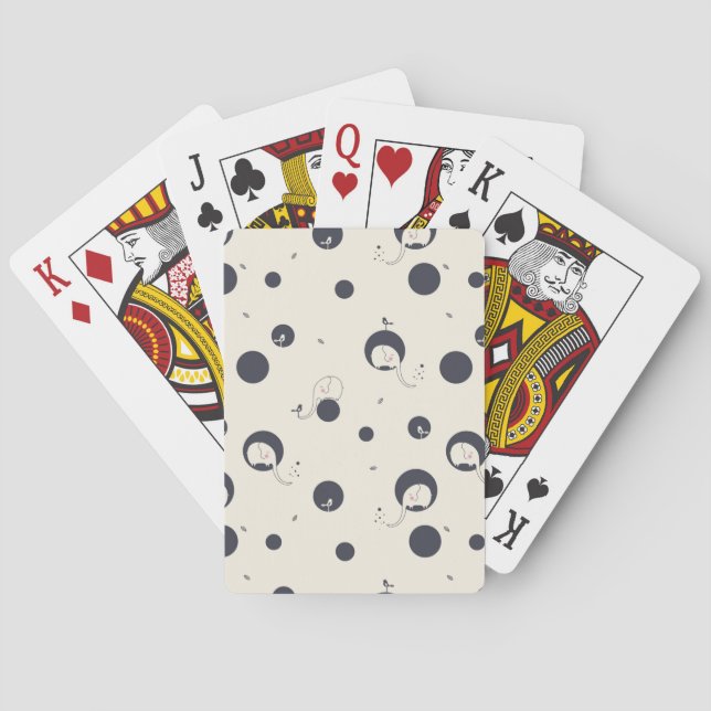 Shy Elephant Pattern Playing Cards (Back)
