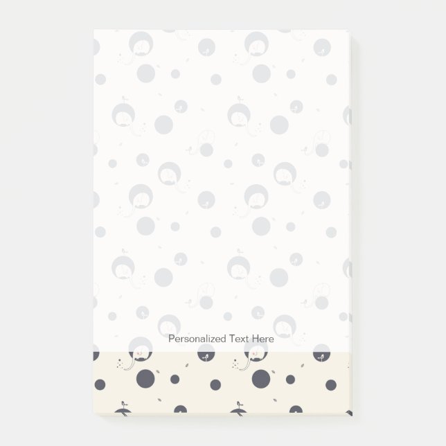 Shy Elephant Pattern Post-it Notes (Front)