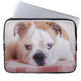 Shy English Bulldog Puppy Laptop Sleeve