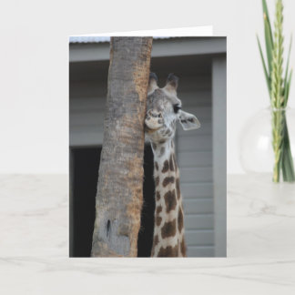 "Shy Giraffe" Greeting Card