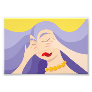Shy girl photo print